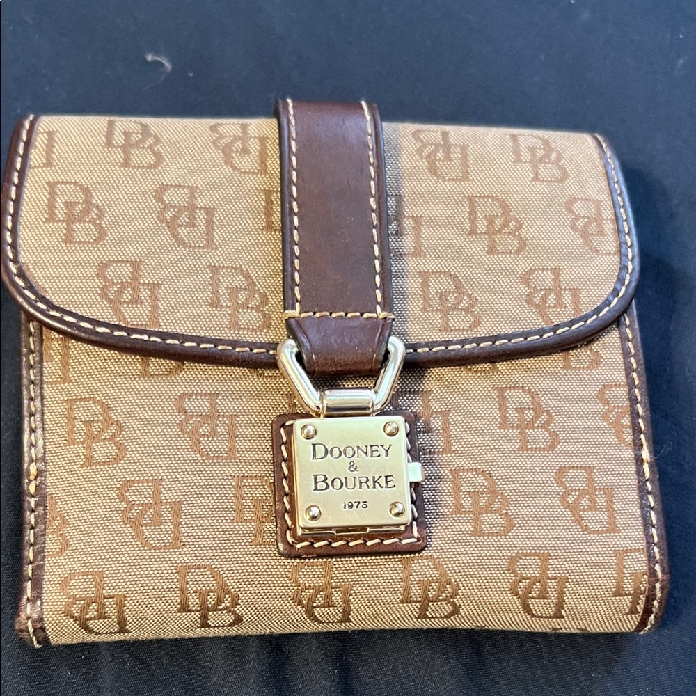 Dooney & Bourke Tan and Brown Monogram Wallet